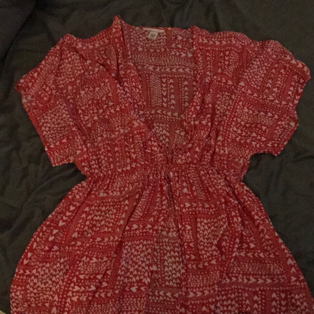 Valentine's Day red with white hearts robe.